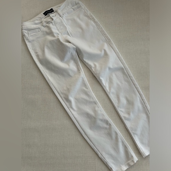 White Slim Stretch Pants - Picture 4 of 6